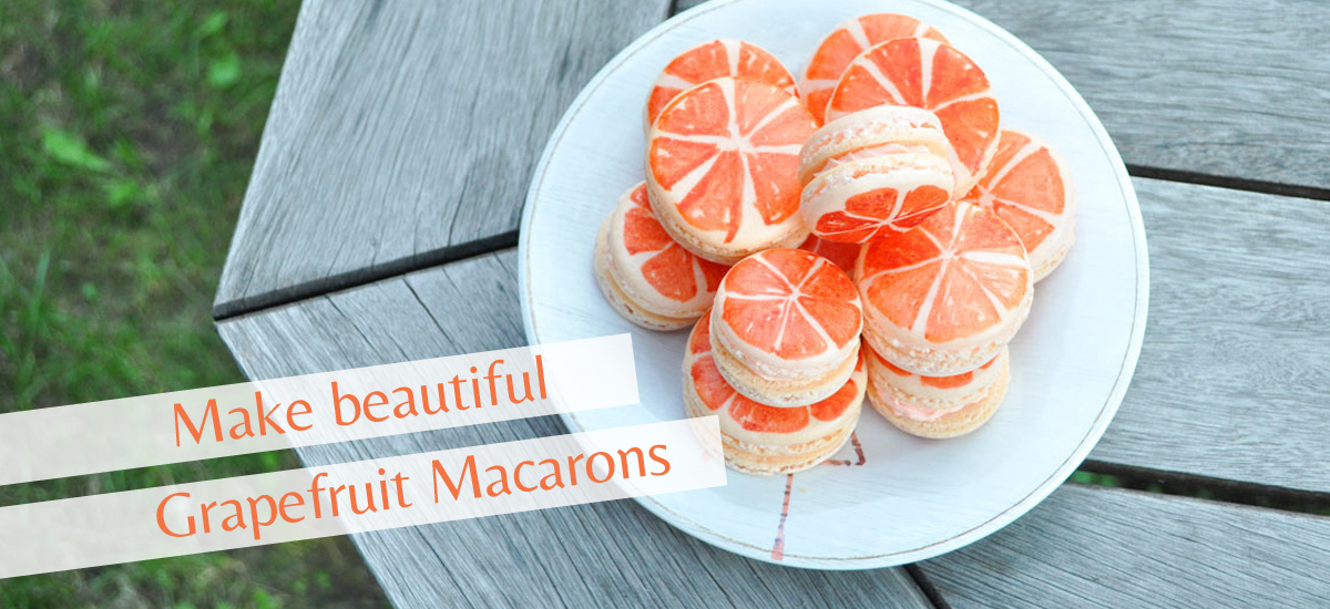 How to make grapefruit macarons, grapefruits macarons, macarons, beautiful macarons, home baker