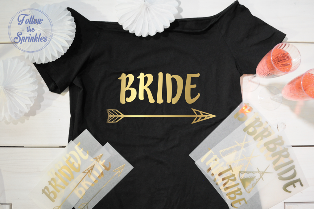 Heat on transfer, iron transfer, bride decal, diy bride shirt