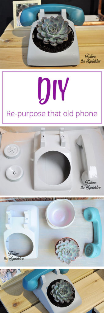 DIY Planter, DIY Phone planter, DIY succulent planter, succulent planter, old school phone, diy repurposing, repurposing old stuff, montreal blogger, canadian blogger, diy blogger